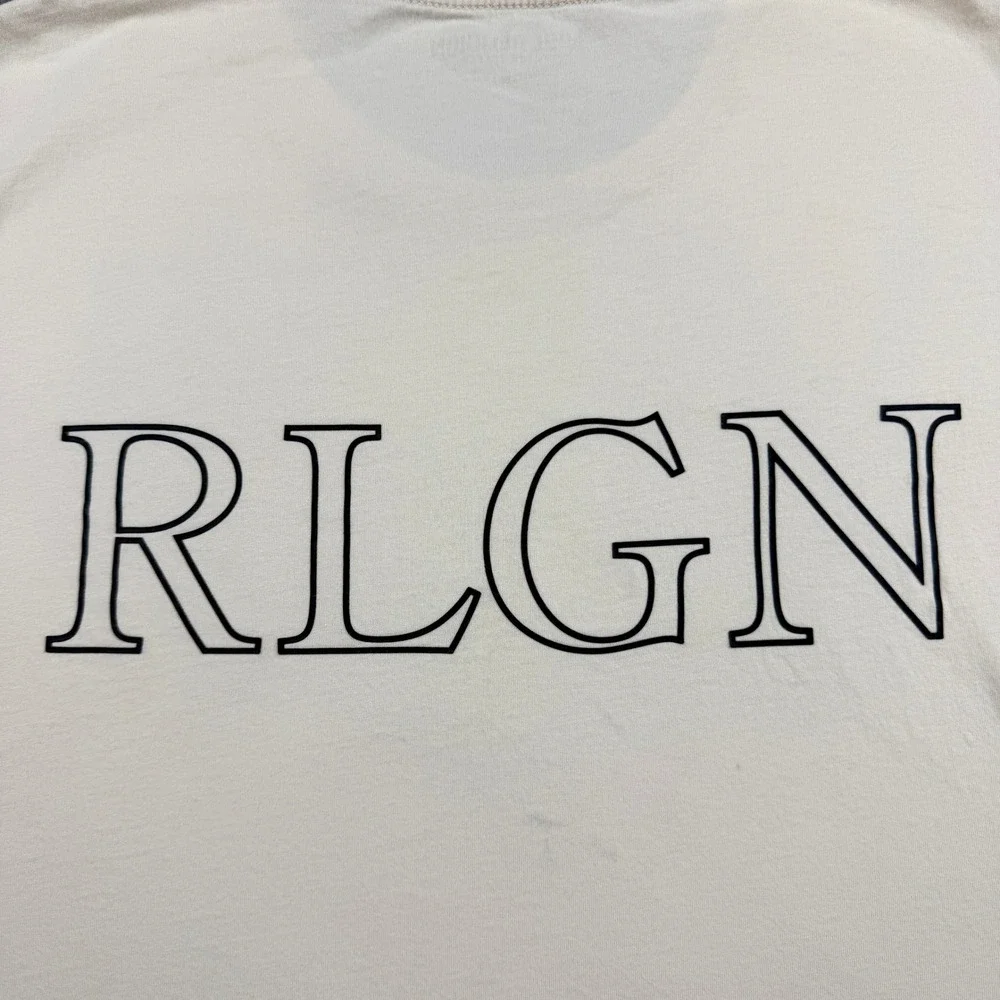 True Religion Men's Cream RLGN Graphic‎ T-Shirt 2XL Cotton Short Sleeve Tee